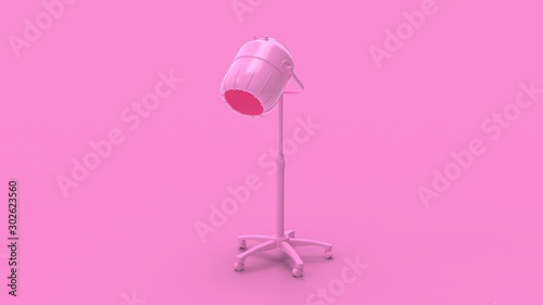3d rendering of a salon hair dryer device isolated in studio background
