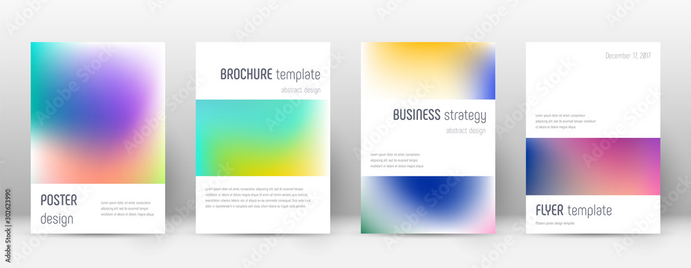 Naklejka premium Flyer layout. Minimalistic bizarre template for Br