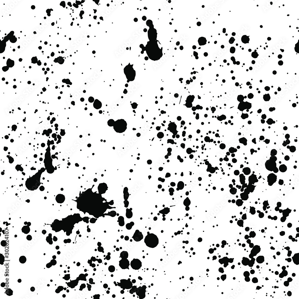 Ink splash seamless pattern. Black and white spray texture Ink splash seamless pattern. Black and white spray texture