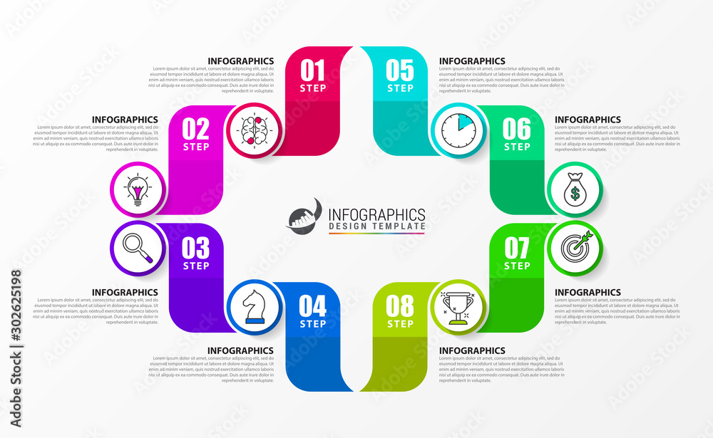 Infographic design template. Creative concept with 8 steps