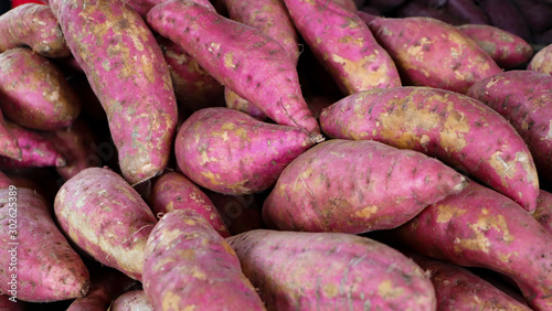 Stack of purple sweet potato