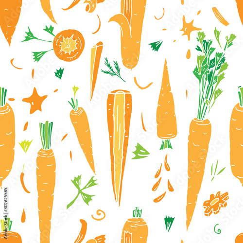Set of isolated carrot vector elements on transparent background