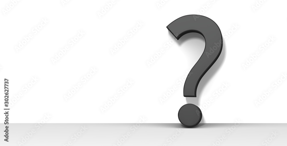 question mark black interrogation point 3d render sign question mark black interrogation point 3d render sign