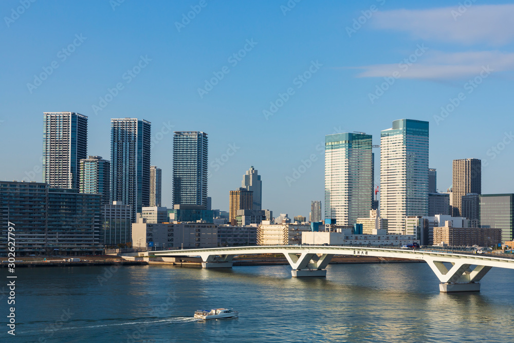 Obraz premium 豊洲大橋と晴海の街並み