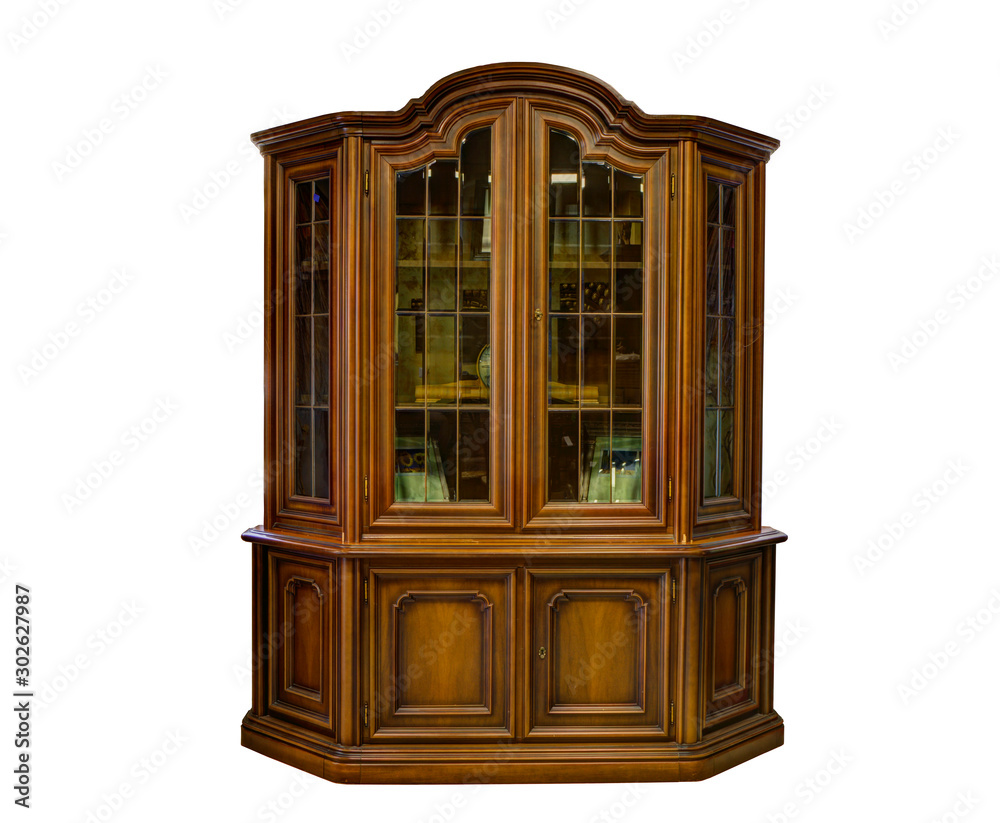 Obraz premium Antique wooden furniture isolated on white background.