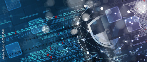 Cybersecurity and information or network protection. Future technology web services for business and internet project
