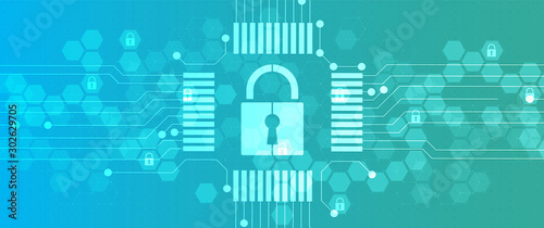 Cybersecurity and information or network protection. Future technology web services for business and internet project