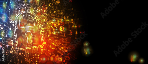 Cybersecurity and information or network protection. Future technology web services for business and internet project