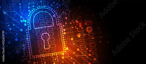Cybersecurity and information or network protection. Future technology web services for business and internet project