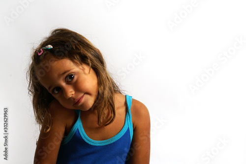 portrait of a 4 year old Italian girl posing