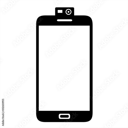 Selfie camera icon. Popup selfie camera phone. Selfie Smart Phone concept icon.