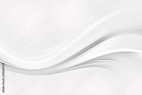 Bright modern grey and white flowing abstract waves background © SidorArt