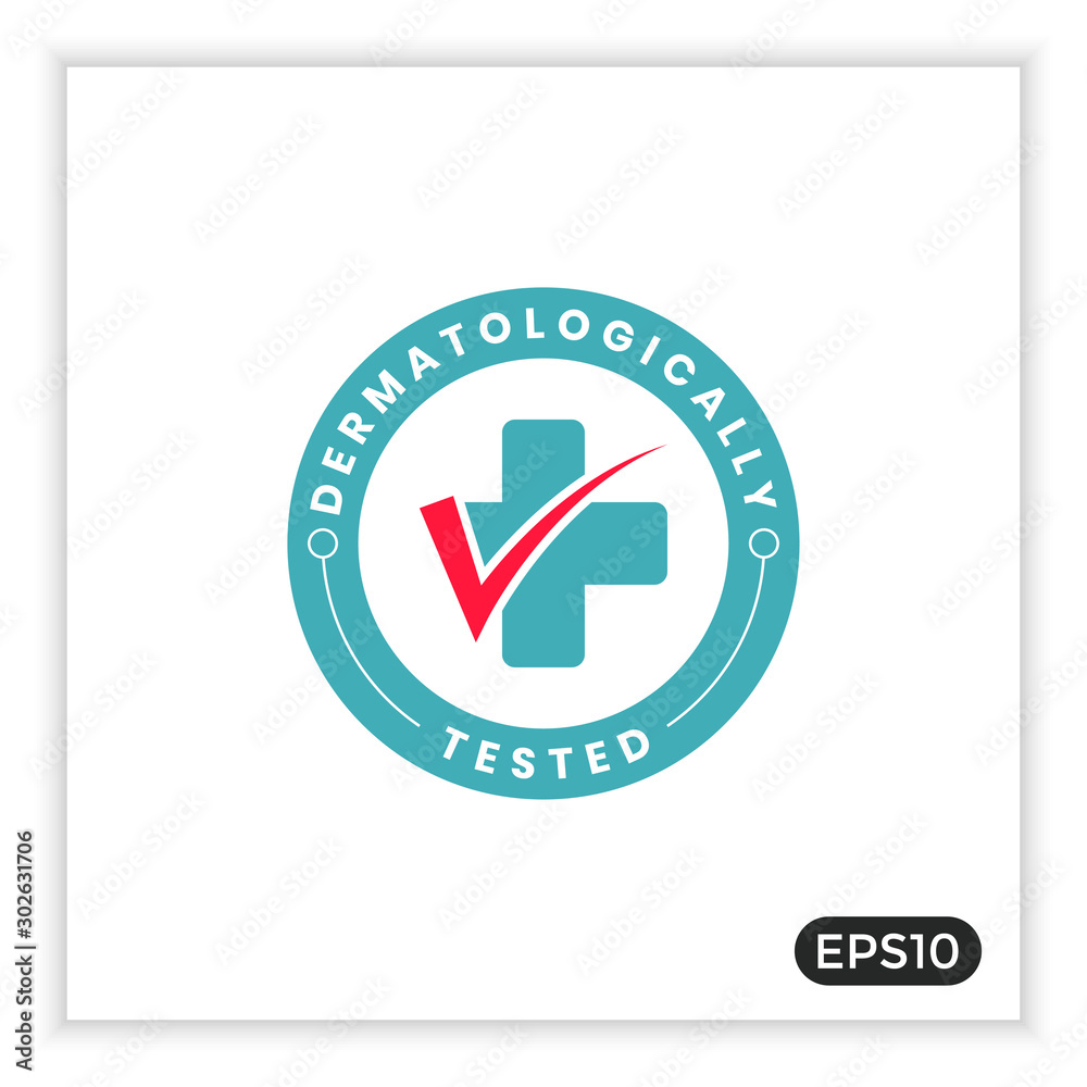 dermatologically tested. can be used for product labels. vector illustration elements dermatologically tested. can be used for product labels. vector illustration elements