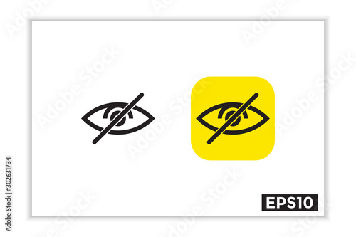 visible and invisible icons, hide icons, invisible logos, illustrations of the human eye in line art style