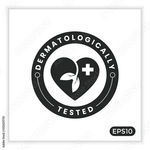 dermatologically tested. can be used for product labels. vector illustration elements