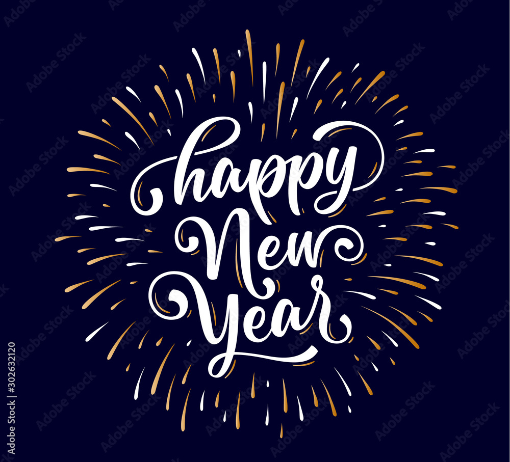 Fototapeta premium Happy New Year. Lettering text for Happy New Year