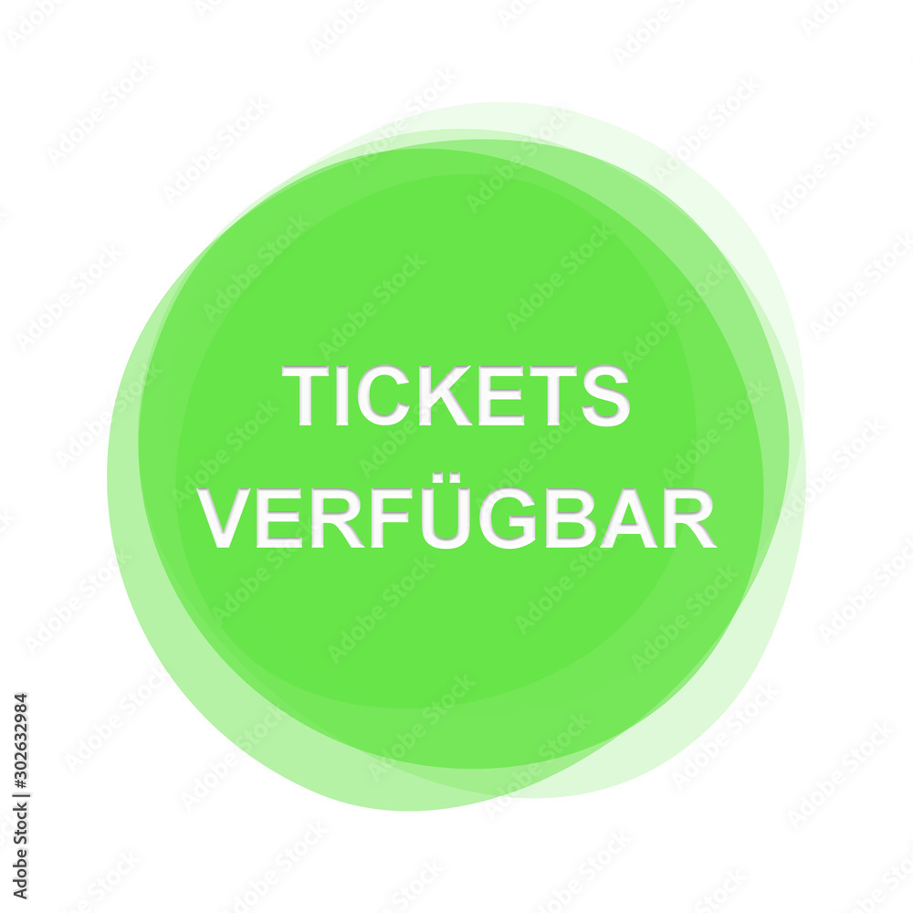 Weißer Text auf hellgrünem Button: Tickets verfügbar Weißer Text auf hellgrünem Button: Tickets verfügbar