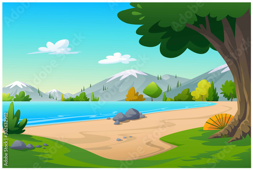 View of the sea, beach, in the morning time.