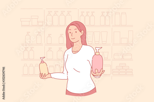 Shopping, beauty shop, advertising, service concept