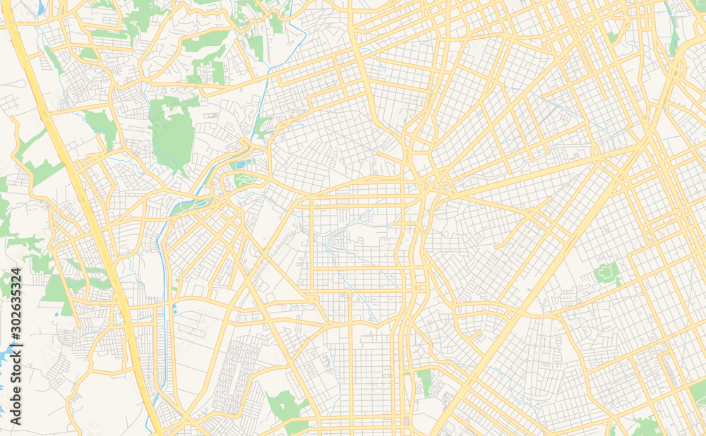 Printable street map of Curitiba, Brazil