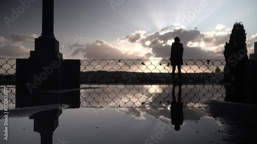 roma italia, belvedere del pincio, controluce