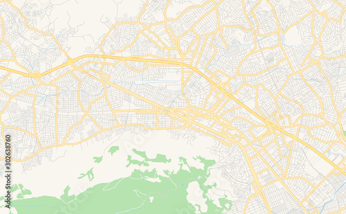 Printable street map of Nova Iguacu, Brazil