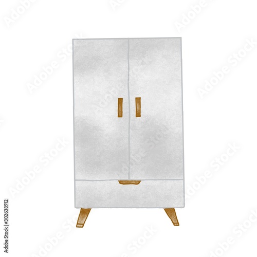 Vintage cupboard hand drawn vector illustration