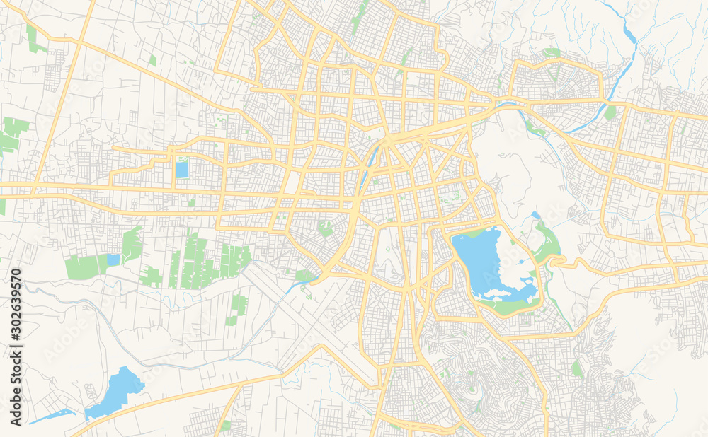Printable street map of Cochabamba, Bolivia