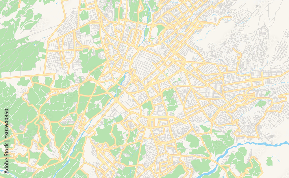 Printable street map of Arequipa, Peru