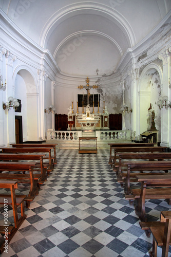 Interior of Chiesa di San Giorgio in Portofino, Italy