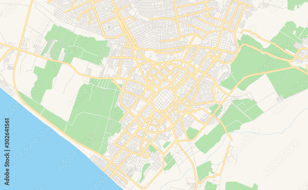 Printable street map of Trujillo, Peru