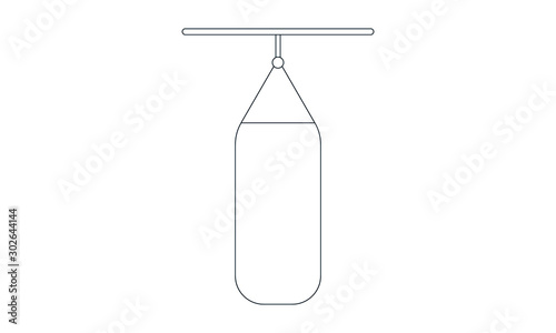 Punching bag icon for boxing and fitness concepts