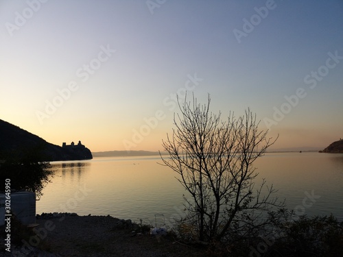 sunset on lake