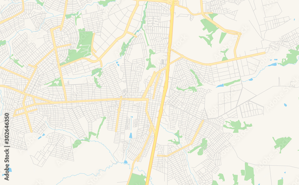 Printable street map of Aparecida de Goiania, Brazil