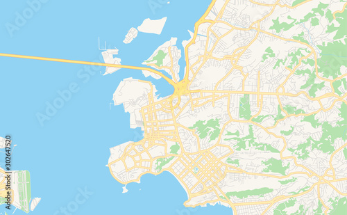 Printable street map of Niteroi, Brazil