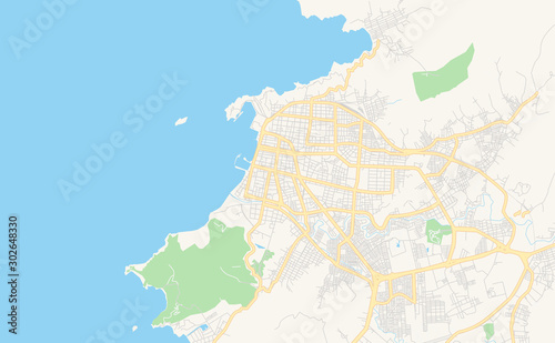 Printable street map of Santa Marta, Colombia