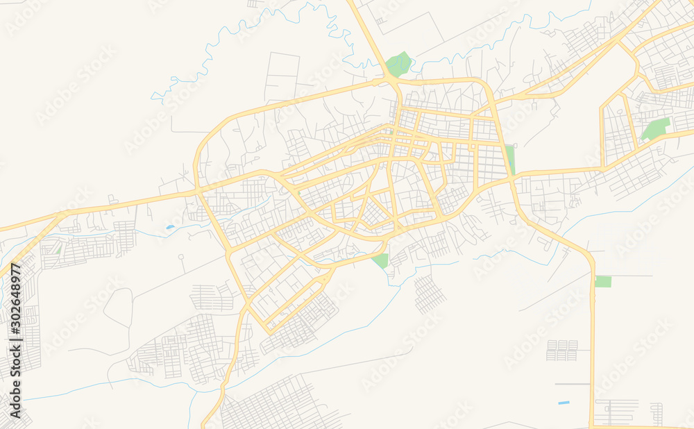 Printable street map of Maturin, Venezuela