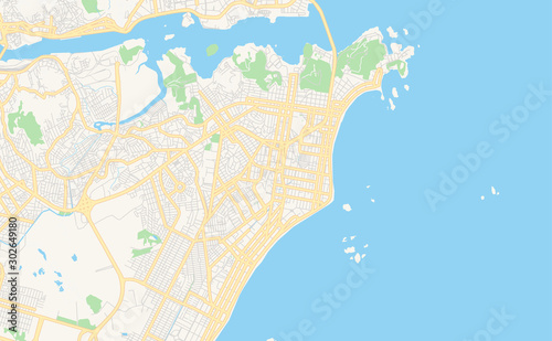 Printable street map of Vila Velha, Brazil