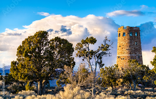 Canvastavla Desert View Watchtower above the Grand Canyon in Arizona