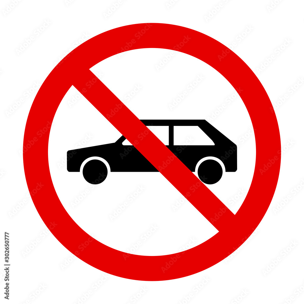 Auto und Verbotsschild Auto und Verbotsschild