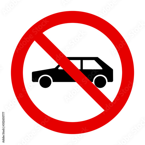 Auto und Verbotsschild