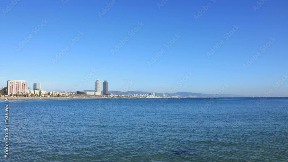 The coastline of Barcelona, Spain The coastline of Barcelona, Spain