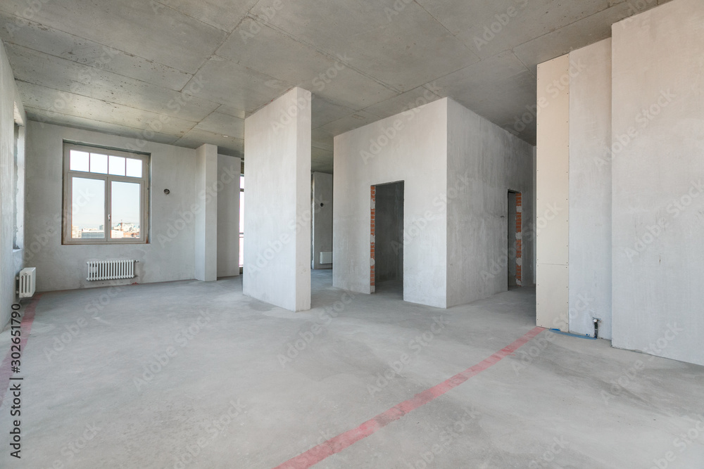 interior of the apartment without decoration