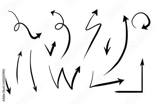 Obraz na płótnie Balck vector arrow isolated on white background. w salonie