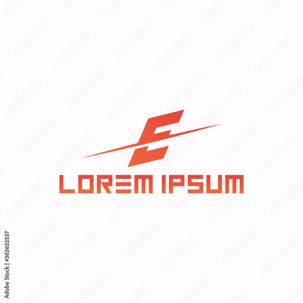E letter logo design template full vector