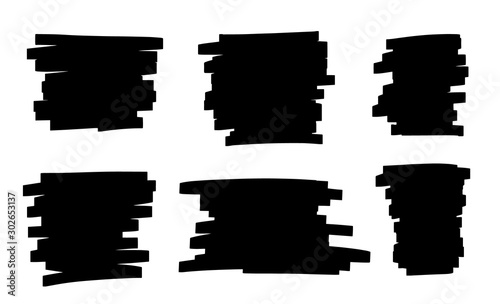 Obraz na płótnie Vector brush pen underline. Hand drawn highlight text selection w salonie
