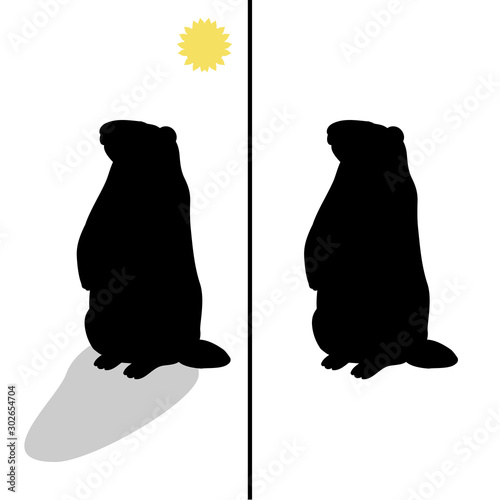 Holiday Groundhog Day. Falling shadow prediction of spring