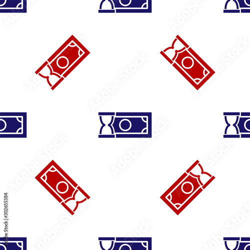 Blue and red Fast payments icon isolated seamless pattern on white background. Fast money transfer payment. Financial services, fast loan, time is money, cash back concept. Vector Illustration