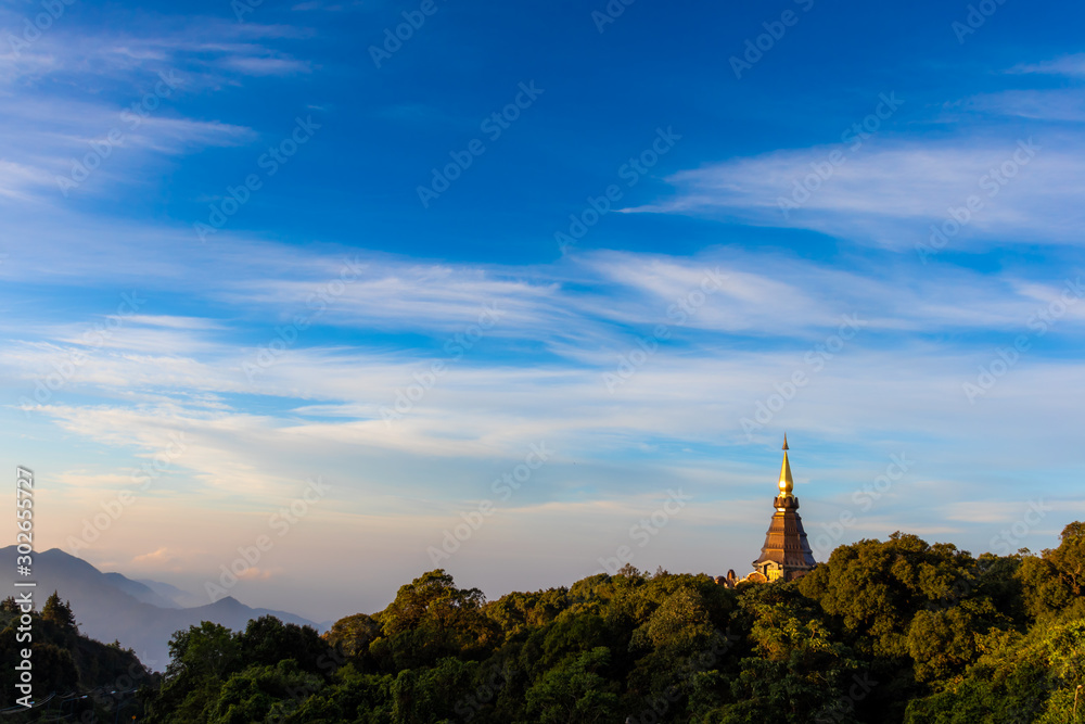 .Morning sunrise at Doi Inthanon, Chiang Mai, Thailand