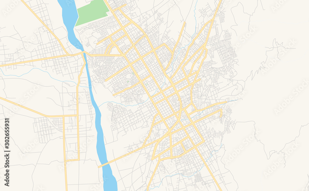 Printable street map of Huancayo, Peru